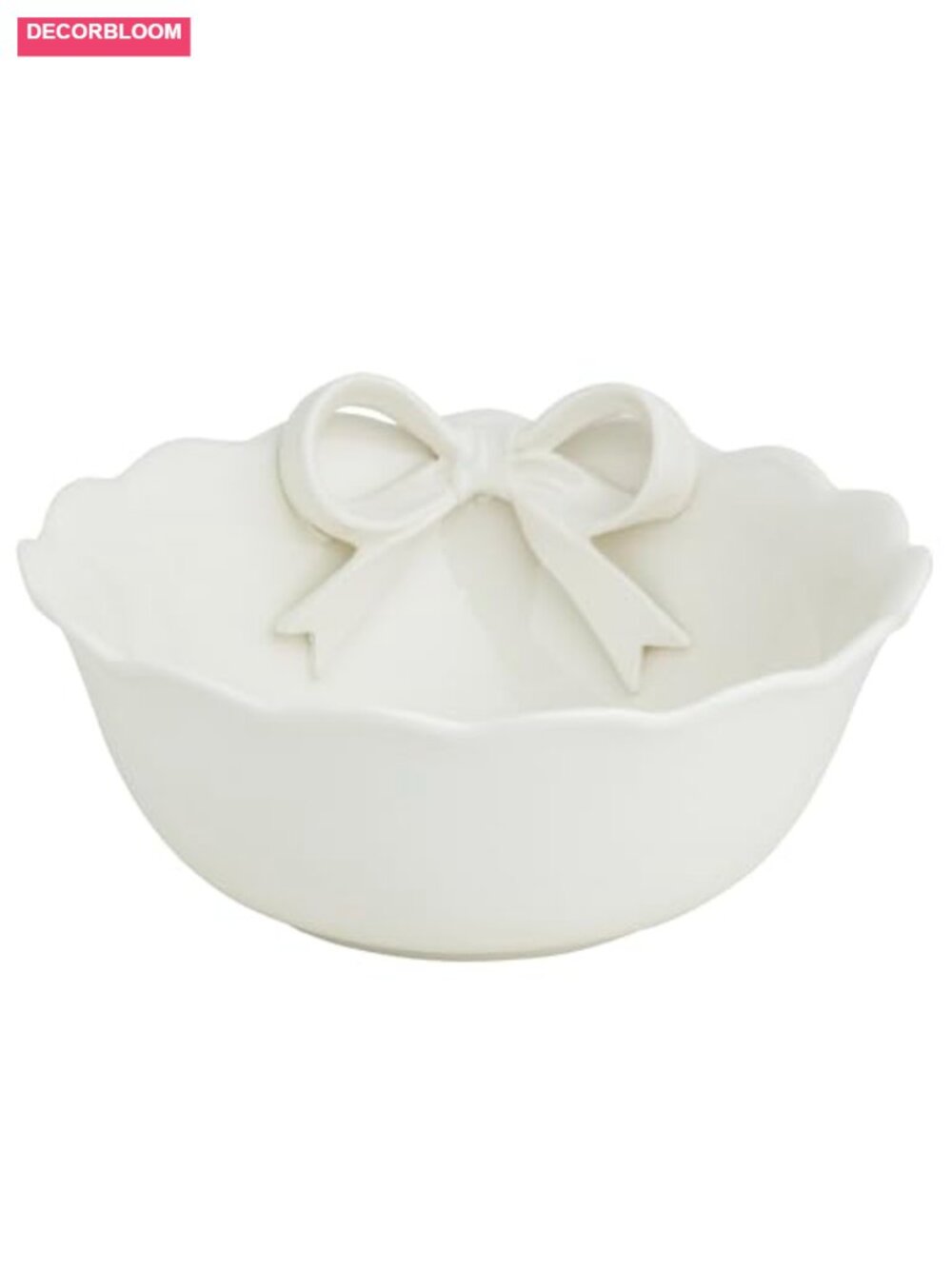 Ceramic Ruffle Rim Bow Serving Bowl Dolomite 11" Salad Pasta Dish